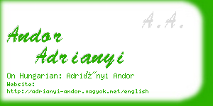 andor adrianyi business card